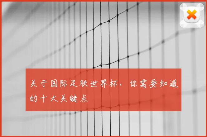 关于国际足联世界杯，你需要知道的十大关键点
